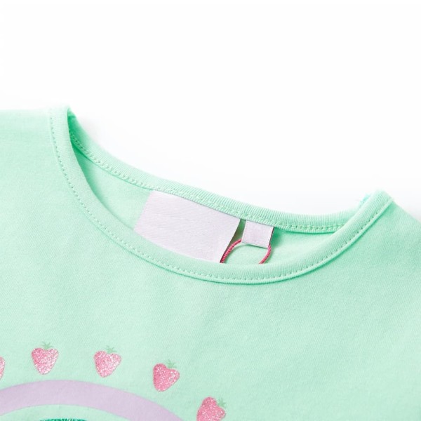 Camiseta infantil verde brillante 128