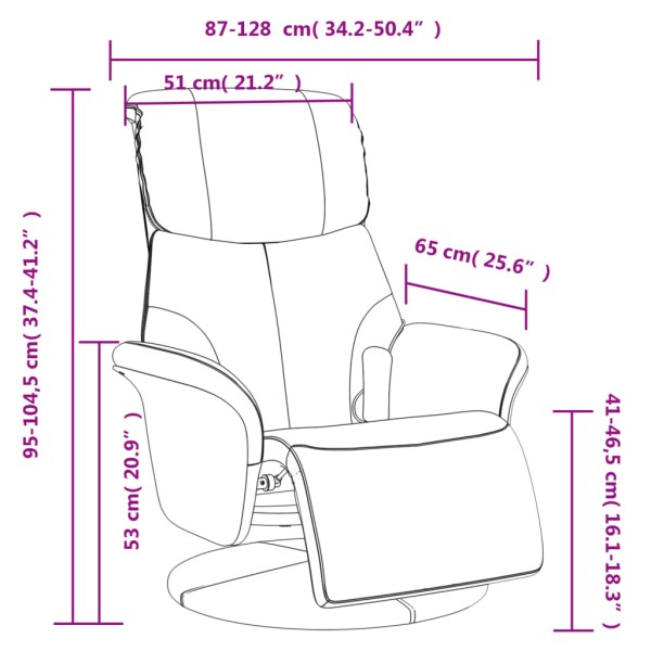 Sillón reclinable masaje reposapiés cuero sintético capuchino