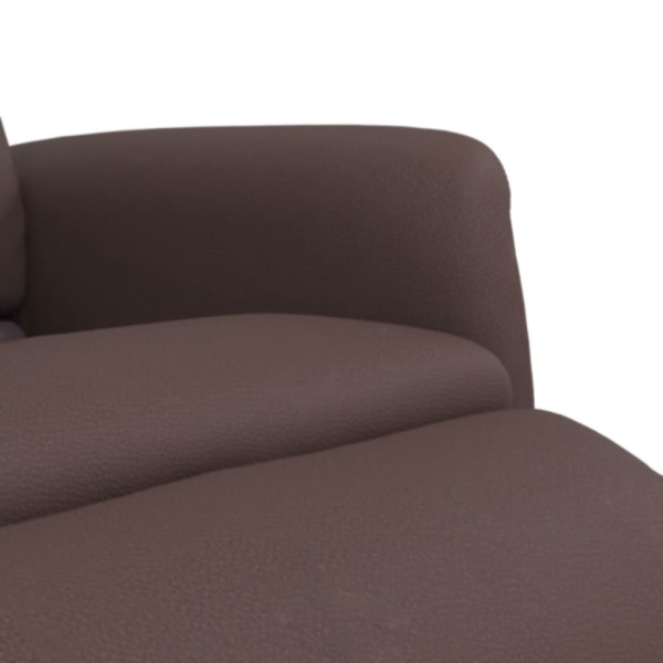 Sillón reclinable con reposapiés cuero sintético marrón