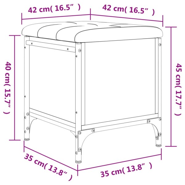 Banco con almacenaje madera ingeniería roble marrón 42x42x45 cm