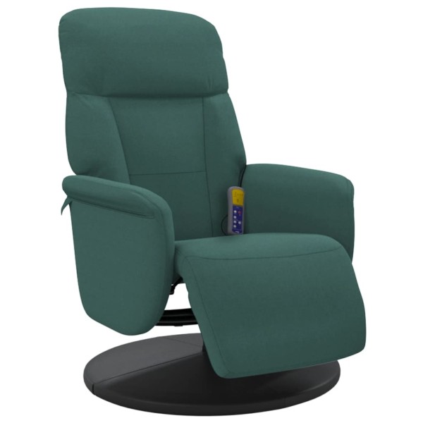 Sillón reclinable masaje con reposapiés terciopelo verde oscuro