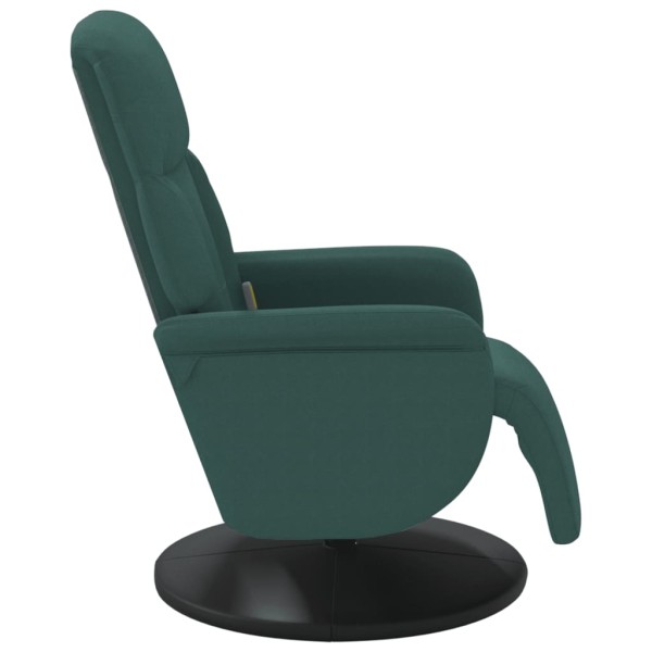 Sillón reclinable masaje con reposapiés terciopelo verde oscuro