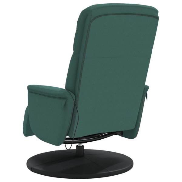 Sillón reclinable masaje con reposapiés terciopelo verde oscuro