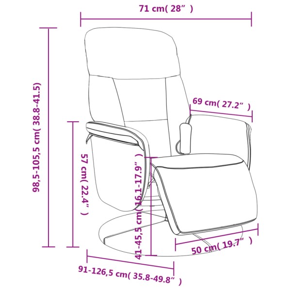 Sillón reclinable masaje con reposapiés terciopelo verde oscuro