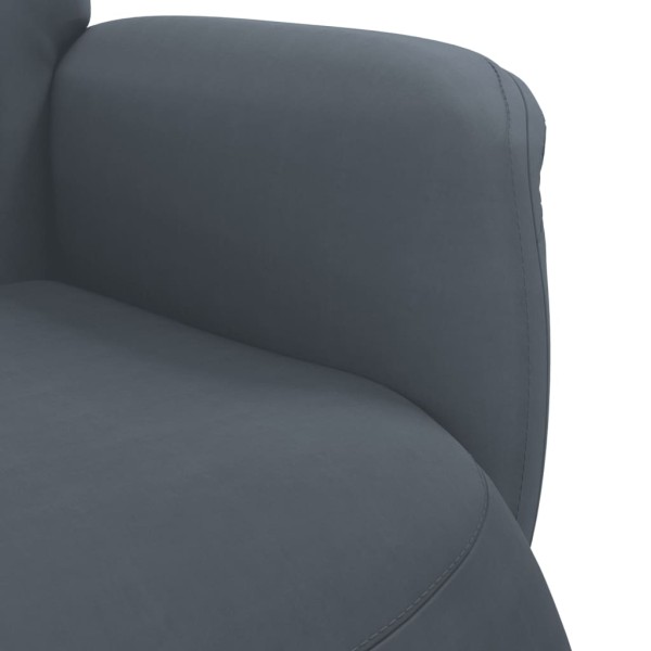 Sillón reclinable con reposapiés terciopelo gris oscuro