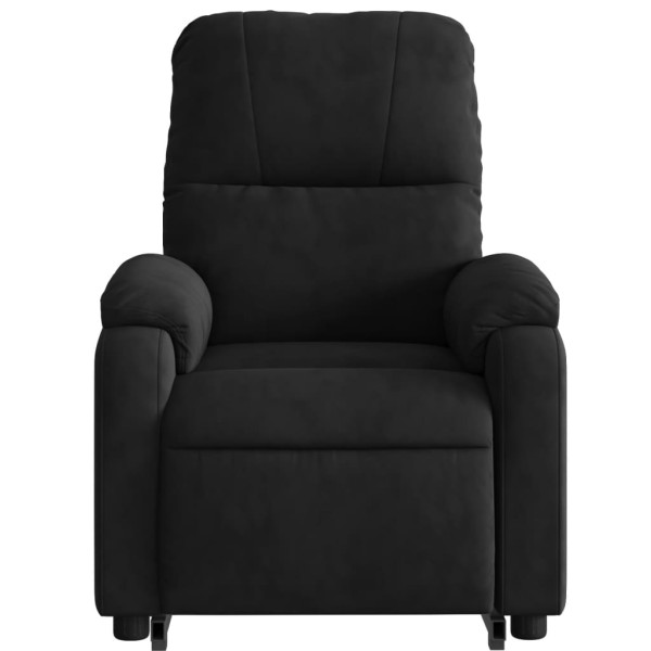 Sillón reclinable de masaje elevable tela de microfibra negro