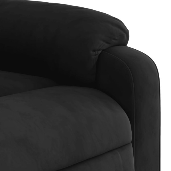 Sillón reclinable de masaje elevable tela de microfibra negro