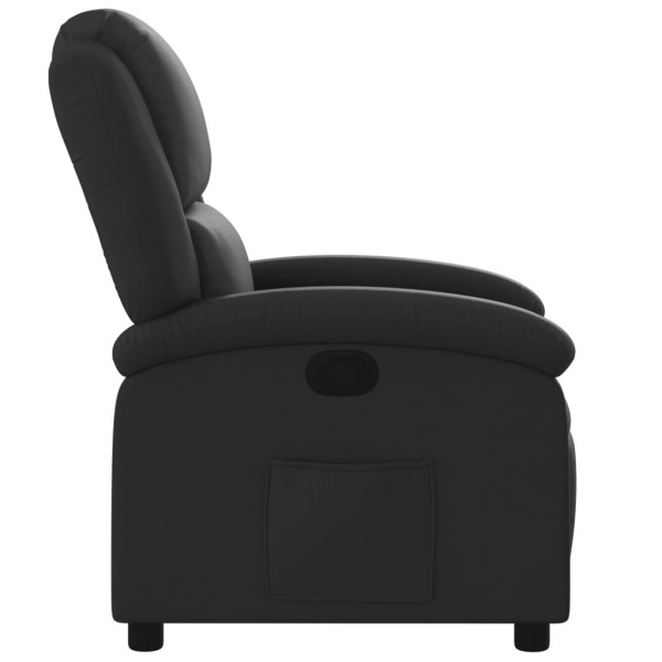 Sillón reclinable de cuero auténtico negro