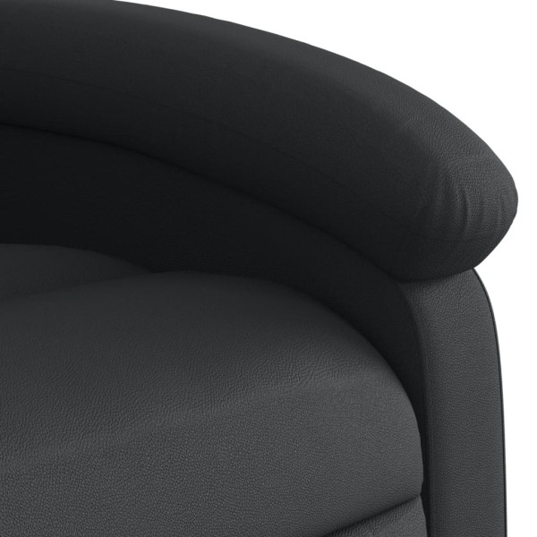 Sillón reclinable de cuero auténtico negro