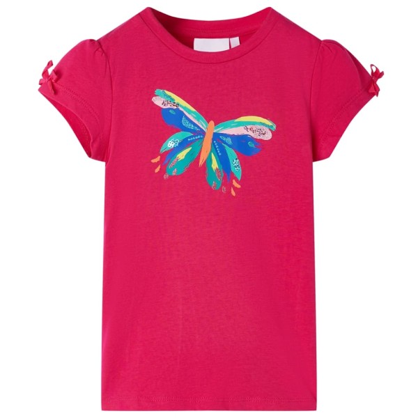 Camiseta infantil rosa chillón 104