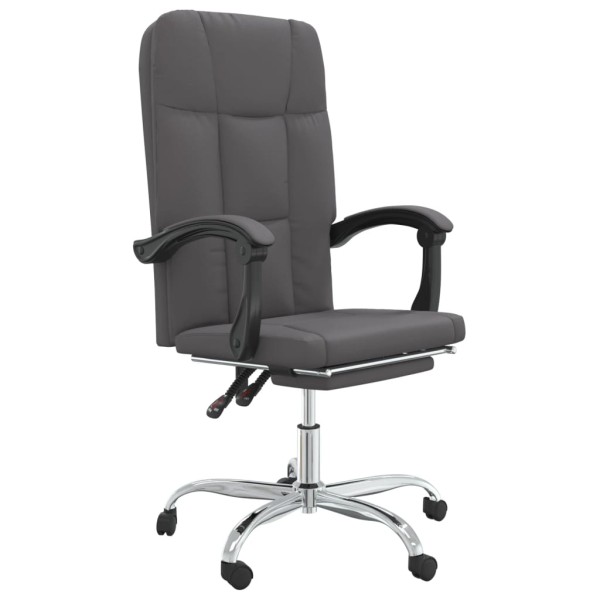 Silla de oficina reclinable cuero sintético gris