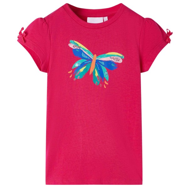 Camiseta infantil rosa chillón 128