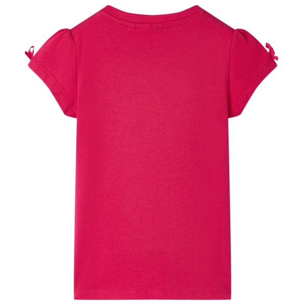 Camiseta infantil rosa chillón 128