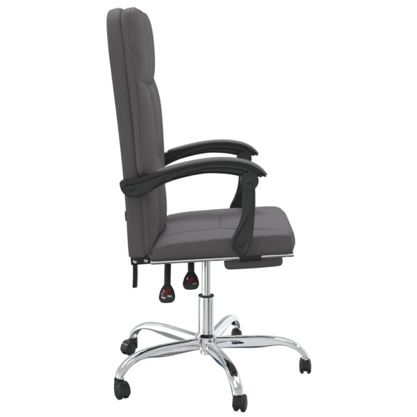 Silla de oficina reclinable cuero sintético gris