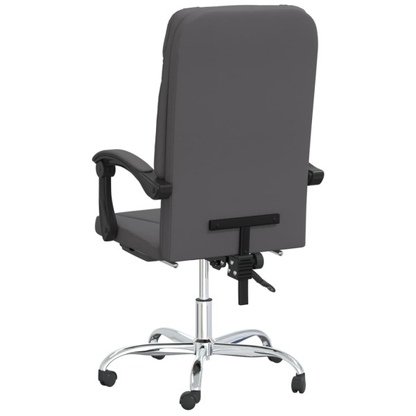 Silla de oficina reclinable cuero sintético gris