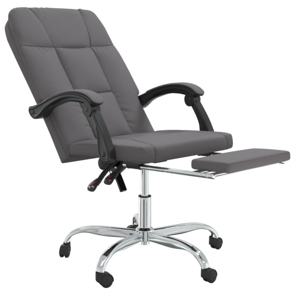 Silla de oficina reclinable cuero sintético gris