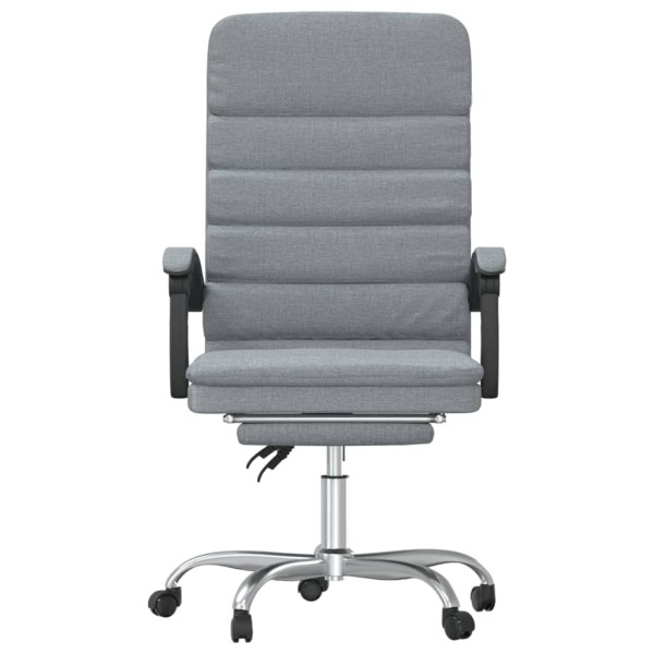 Silla de oficina reclinable con masaje de tela gris claro