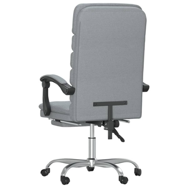 Silla de oficina reclinable con masaje de tela gris claro