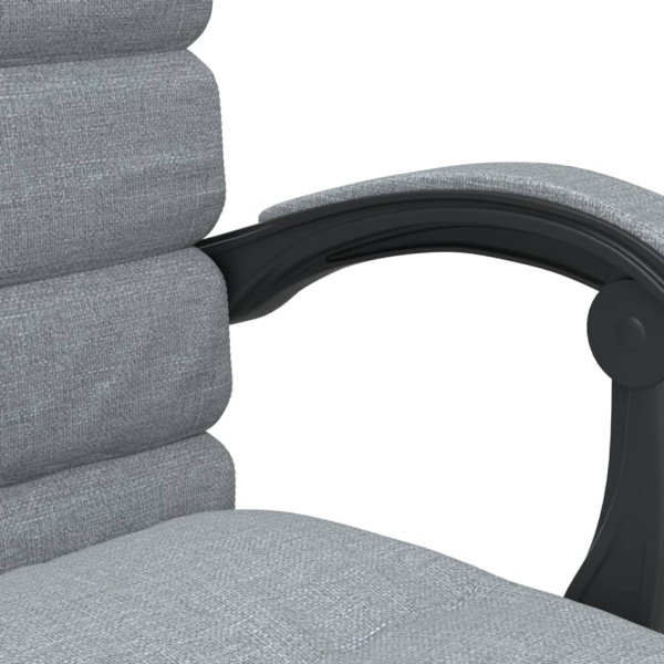 Silla de oficina reclinable con masaje de tela gris claro