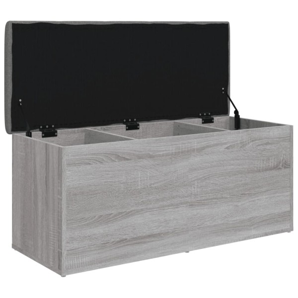 Banco con almacenaje madera ingeniería gris Sonoma 102x42x45 cm