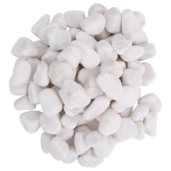 Guijarros pulidos blancos 10 kg 2-5 cm