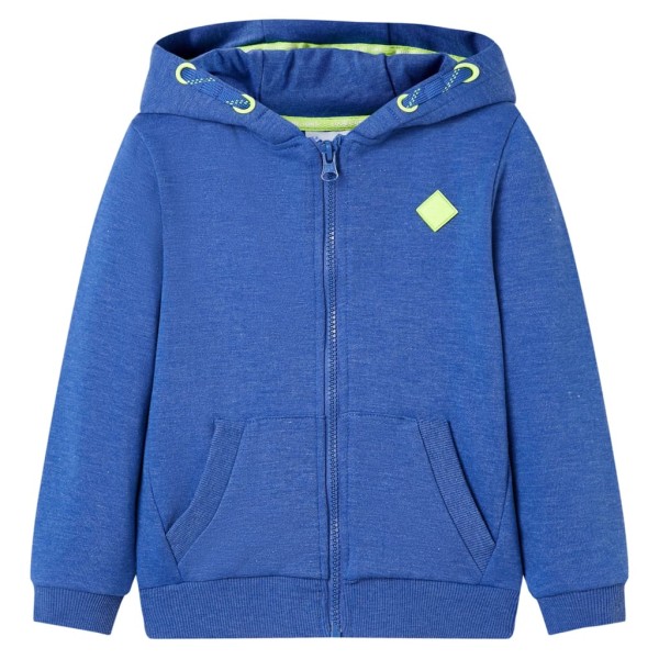 Sudadera para niños con capucha y cremallera azul mélange 92