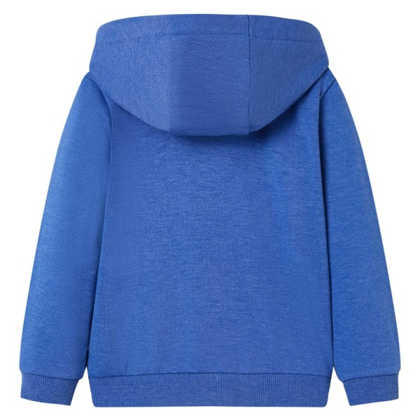 Sudadera para niños con capucha y cremallera azul mélange 92