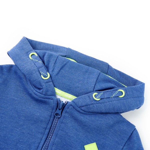 Sudadera para niños con capucha y cremallera azul mélange 92