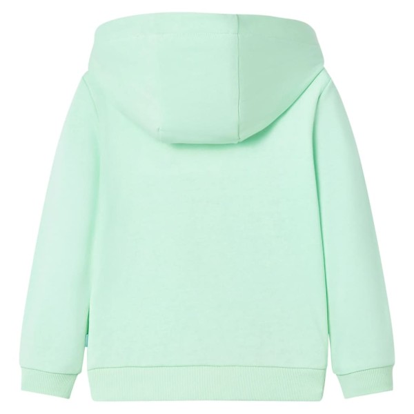 Sudadera para niños con capucha y cremallera verde brillante 92