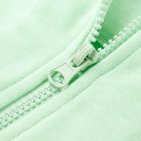 Sudadera para niños con capucha y cremallera verde brillante 92