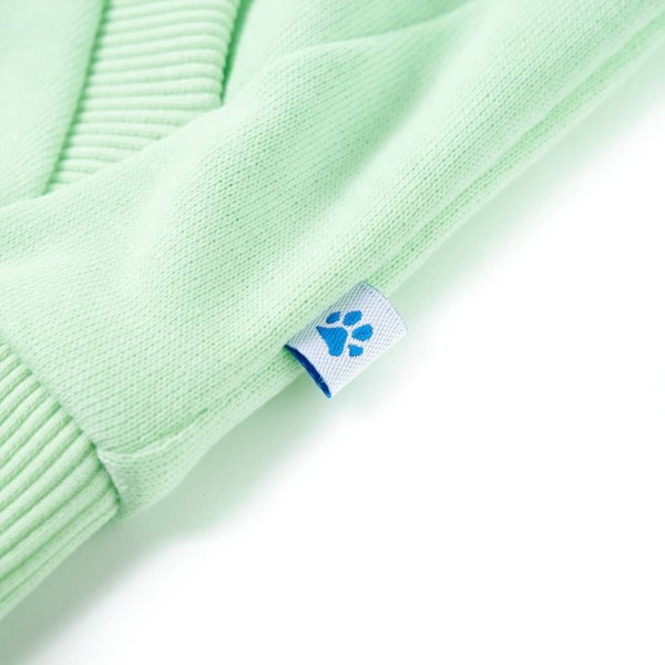 Sudadera para niños con capucha y cremallera verde brillante 92