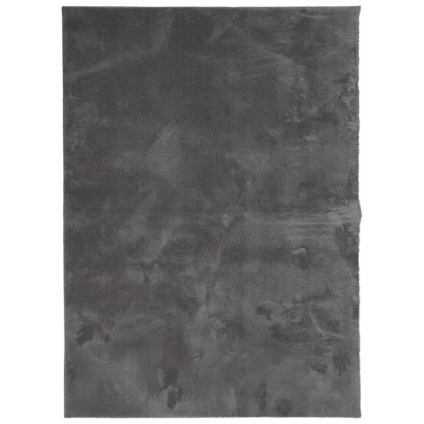 Alfombra de pelo corto suave lavable HUARTE antracita 140x200cm