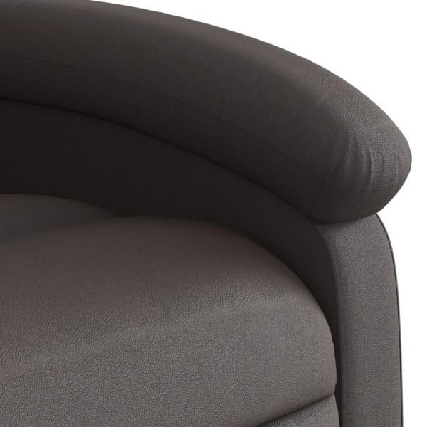 Sillón reclinable eléctrico de cuero auténtico marrón oscuro