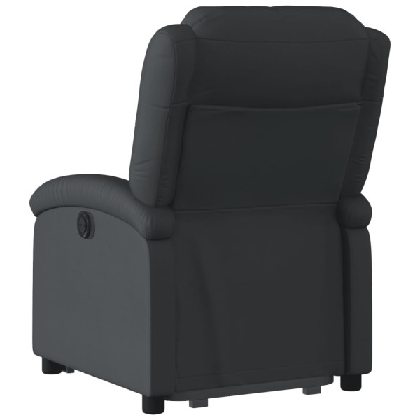 Sillón reclinable elevable cuero auténtico negro