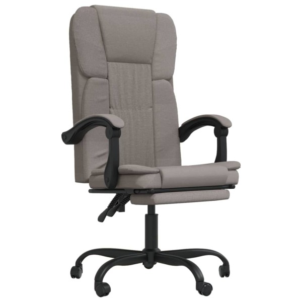 Silla de oficina reclinable de tela gris taupé