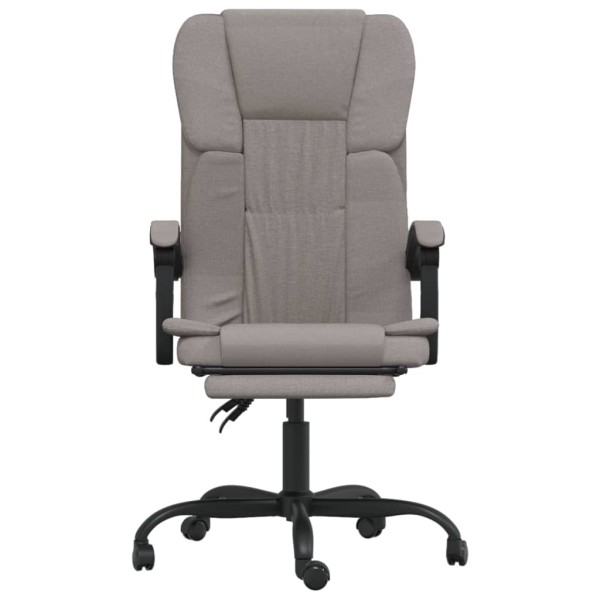 Silla de oficina reclinable de tela gris taupé