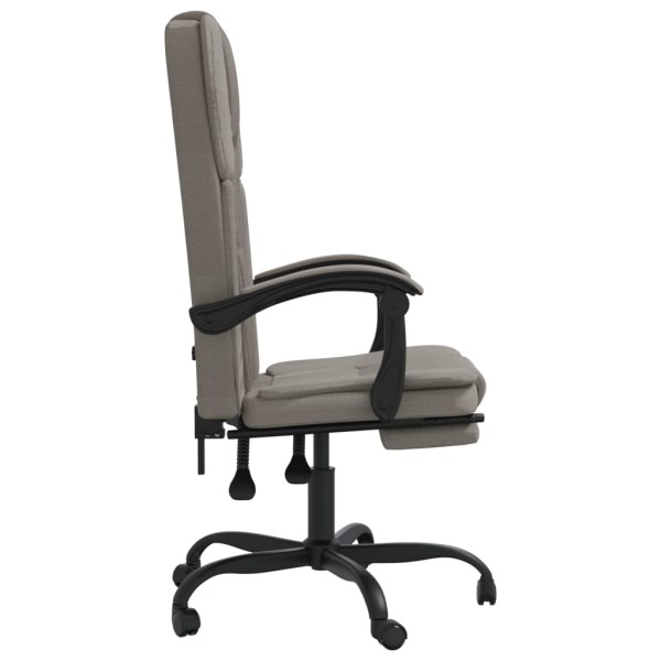 Silla de oficina reclinable de tela gris taupé