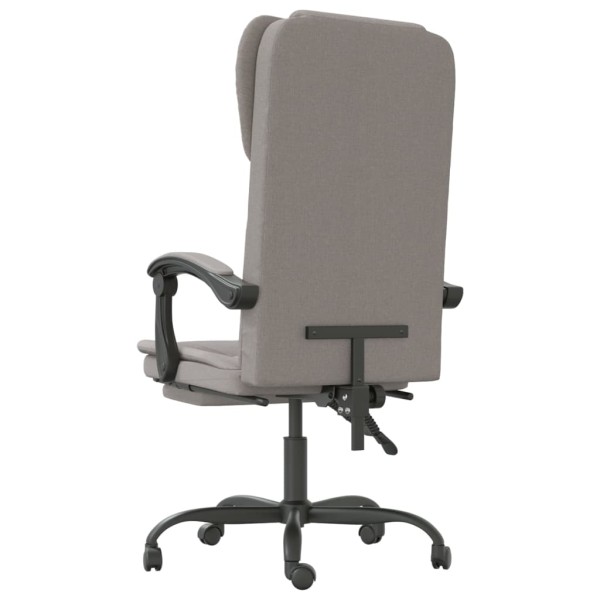 Silla de oficina reclinable de tela gris taupé