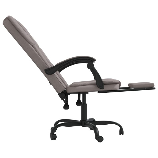 Silla de oficina reclinable de tela gris taupé