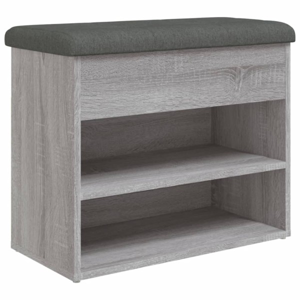 Banco zapatero madera de ingeniería gris Sonoma 62x32x50 cm