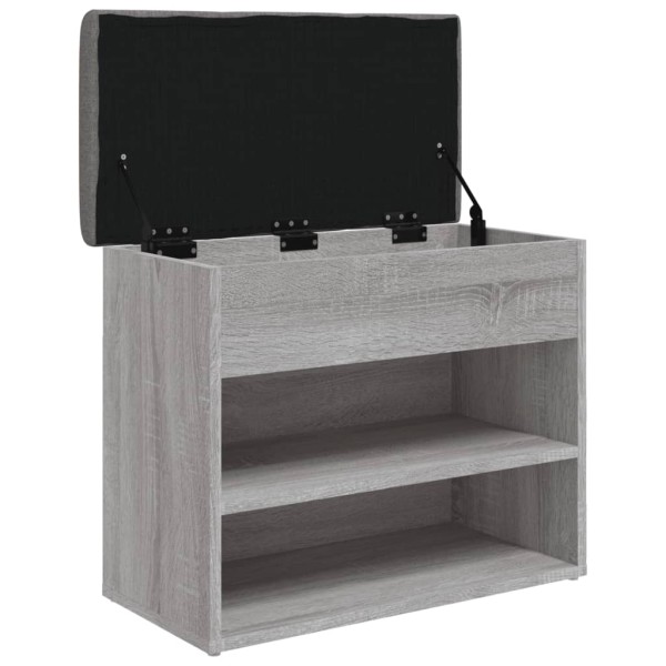 Banco zapatero madera de ingeniería gris Sonoma 62x32x50 cm