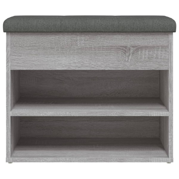 Banco zapatero madera de ingeniería gris Sonoma 62x32x50 cm