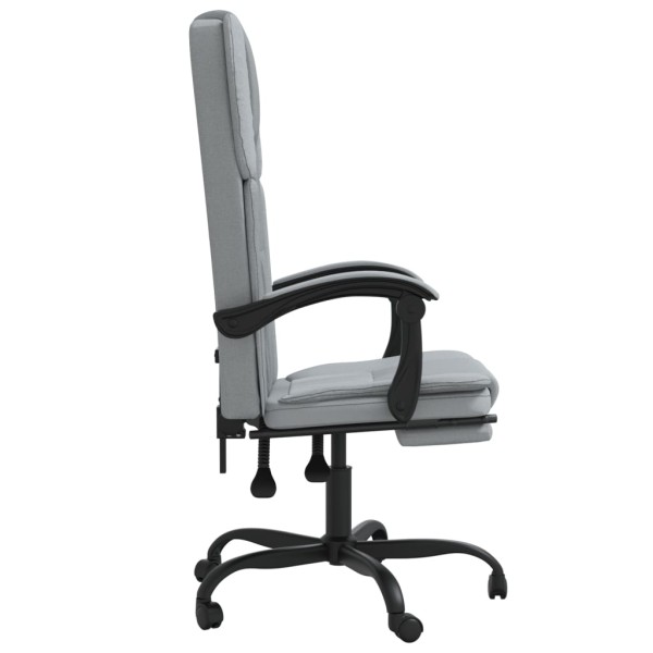 Silla de oficina reclinable de tela gris claro