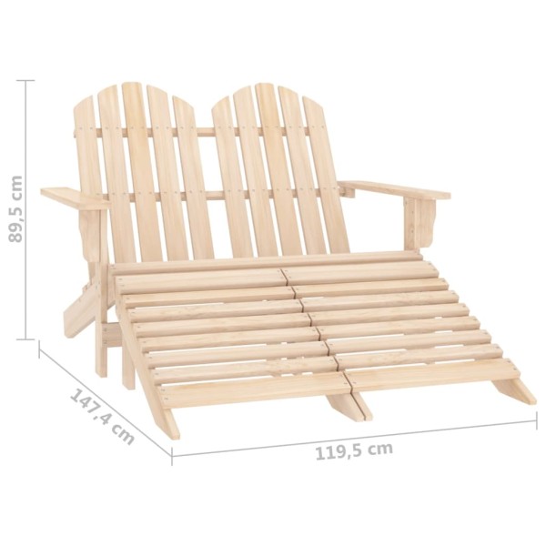 Otomana Adirondack de jardín 2 plazas madera de abeto