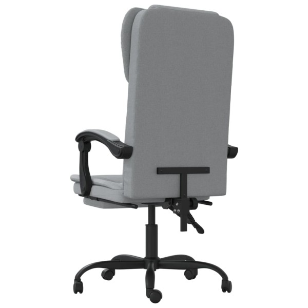 Silla de oficina reclinable de tela gris claro