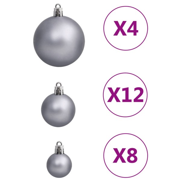 Juego de bolas de Navidad 111 pzas poliestireno blanco y gris