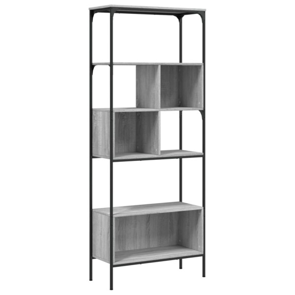 Librería 5 estantes madera ingeniería gris Sonoma 76x33x188,5cm