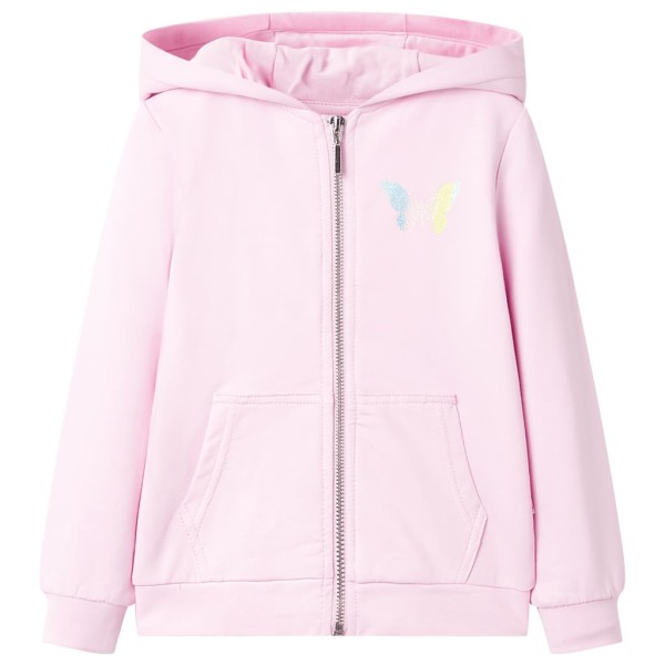 Sudadera para niños con capucha rosa claro 128