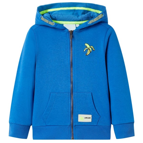 Sudadera para niños con capucha y cremallera azul 128