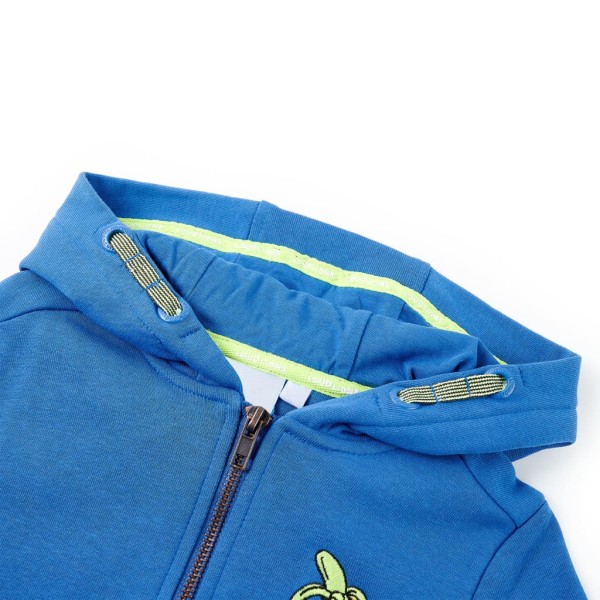 Sudadera para niños con capucha y cremallera azul 128